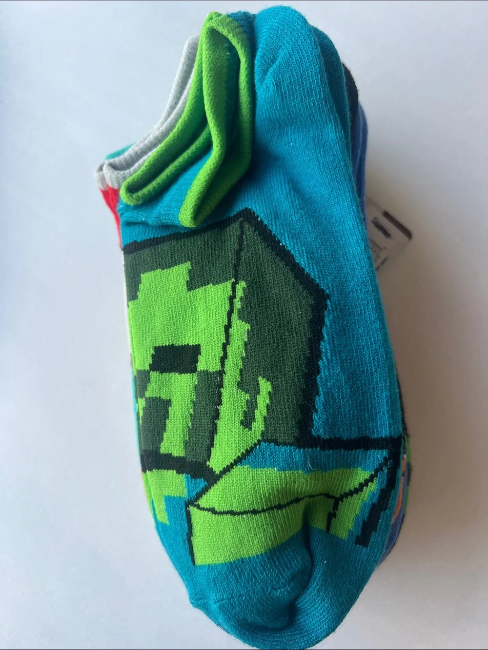 Minecraft Kids Crew Socks - Green & Black
